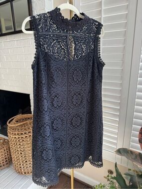 Nanette Lepore Crochet Medallion Lace Shift Dress